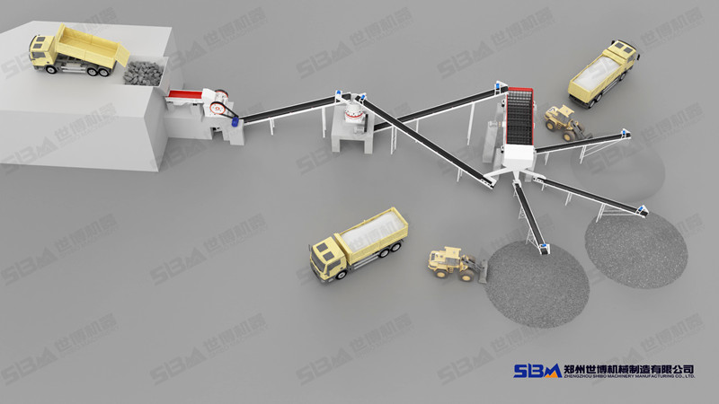 配置單缸液壓圓錐破碎機的石料廠生產(chǎn)線設計圖