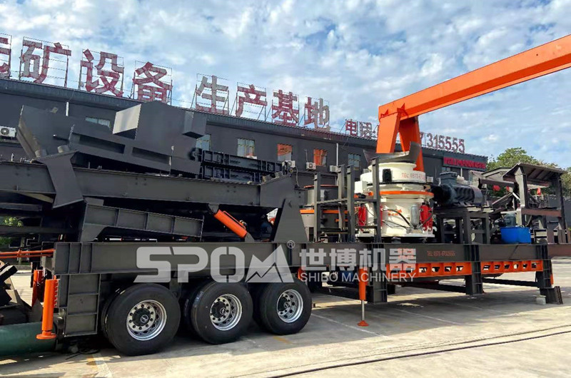 半移動式破碎站，輪胎移動破碎站